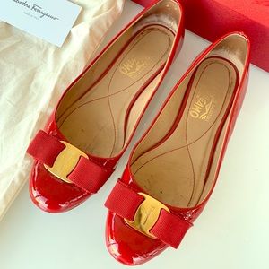 Salvatore Ferragamo classic red ballet flats